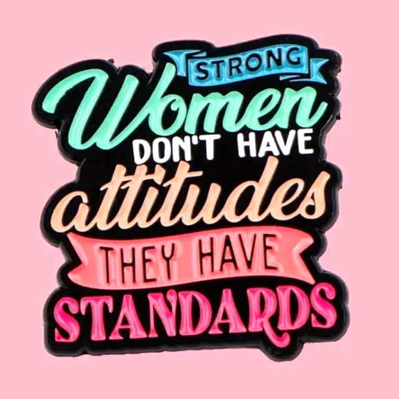 None Accessories - Strong Women Motivational Enamel Pin